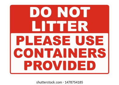 No Littering Sign. Vector EPS10.