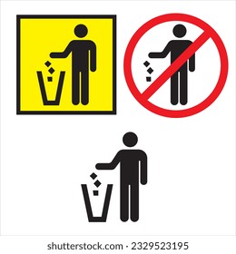 No littering sign vector garbage notice