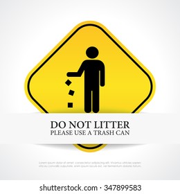 No littering sign vector illustration isolated on white background