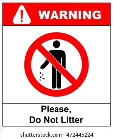 No Littering Sign Vector Illustration Do Stock Vector (royalty Free 