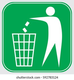 No littering - Throwing in the bin