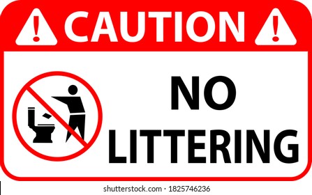 No littering in toilet sign isolated on white background on white background vector illustration for print Eps 10.