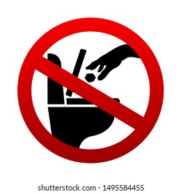 No littering in toilet vector sign
