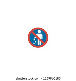 No Littering Vector Flat Icon