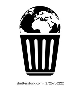 No littering vector icon, save earth concept
