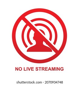 No hay ningún signo de streaming en vivo aislado en la ilustración vectorial de fondo blanco.