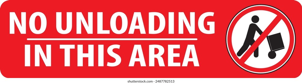 No loading and unloading in this area industrial warning sign vector