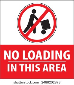 No loading and unloading in this area industrial warning sign vector