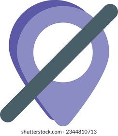  no location flat icon design style