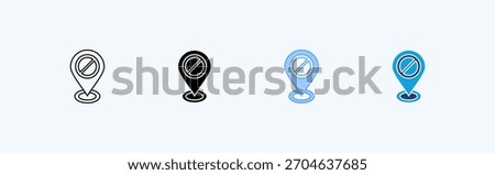 No Location Multiple Icon Illustration Vector