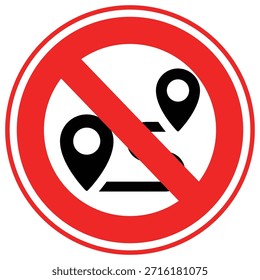 Nenhum ícone de vetor de rota de localização que pode facilmente modificar ou editar

