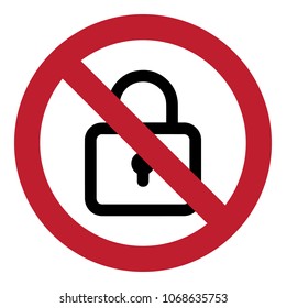 no lock flat icon