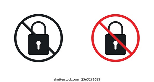 No lock sign pack for app and website ui designs.