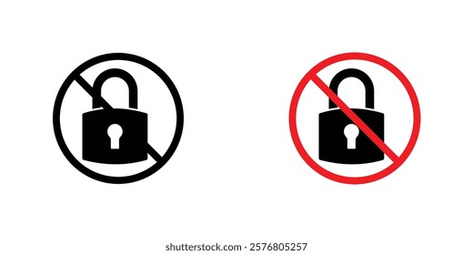 No lock sign vector pack for web designs