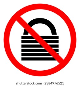 No Lockout Symbol Sign ,Vector Illustration, Isolate On White Background Label .EPS10