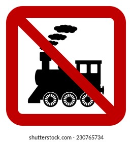 No locomotive sign on white background. Vector illustration.