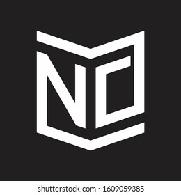 NO Logo Emblem Monogram With Shield Style Design Template Isolated On Black Background