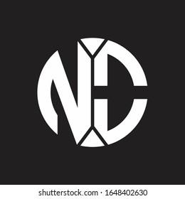 NO Logo monogram with piece circle ribbon style