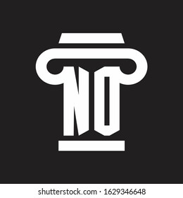 NO Logo monogram with pillar style design template