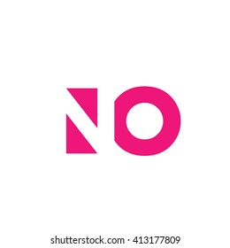 NO Logo. Vector Graphic Branding Letter Element. White Background