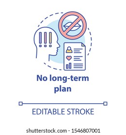 No Long Term Plan Concept Icon. Relationship Development Scheme. Mismatch Of Desires In Pair. Trouble In Couple Idea Thin Line Illustration. Vector Isolated Outline Drawing. Editable Stroke