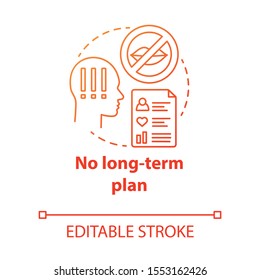 No Long Term Plan Concept Icon. Relationship Development Scheme. Mismatch Of Desires In Pair. Trouble In Couple Idea Thin Line Illustration. Vector Isolated Outline Drawing. Editable Stroke