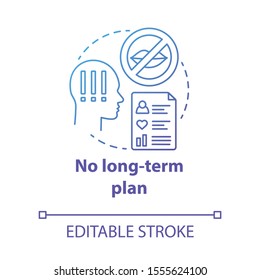 No Long Term Plan Concept Icon. Relationship Development Scheme. Mismatch Of Desires In Pair. Trouble In Couple Idea Thin Line Illustration. Vector Isolated Outline Drawing. Editable Stroke