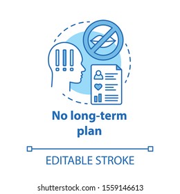 No Long Term Plan Concept Icon. Relationship Development Scheme. Mismatch Of Desires In Pair. Trouble In Couple Idea Thin Line Illustration. Vector Isolated Outline Drawing. Editable Stroke