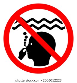 No Long Water Breath Holding Symbol Sign, Vector Illustration, Isolate On White Background Label.EPS10