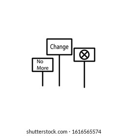 no longer, change, forbidden, unity line icon. Elements of protests illustration icons. Signs, symbols can be used for web, logo, mobile app, UI, UX