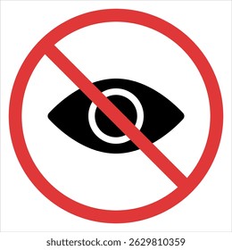 No Looking Eye Symbol Icon