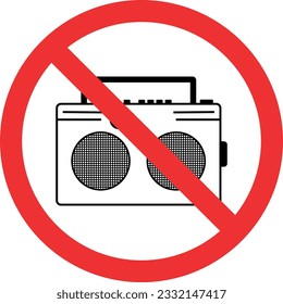 No loud music sign. Forbidden signs and symbols.