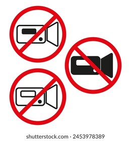 No loudspeaker symbol. Sound prohibition sign. Silent mode requested icons. Vector illustration. EPS 10.