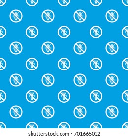 No louse sign pattern repeat seamless in blue color for any design. Vector geometric illustration