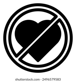 no love glyph icon vector illustration isolated on white background