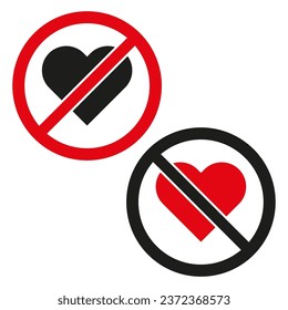 No love, heart sign. Vector illustration. EPS 10.