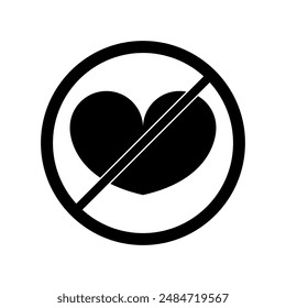 No love icon illustrated in vector