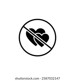 no love icon Simple thin line logo