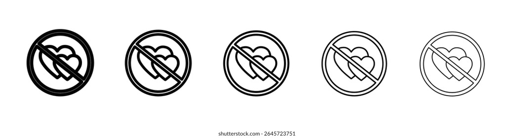 no love icon simple vector outline logo
