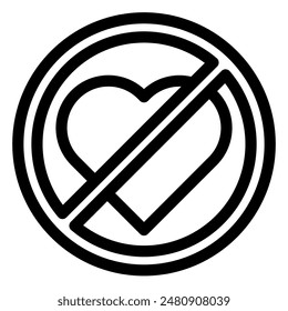 no love line icon vector illustration isolated on white background