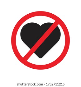 No Love Please Sign Icon Vector