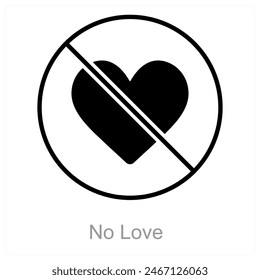 No Love and sadness icon concept