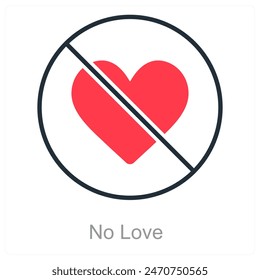 No Love and sadness icon concept