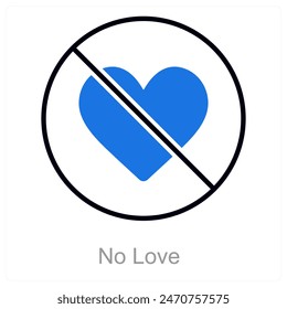 No Love and sadness icon concept