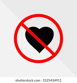 No love sign symbol, No heart icon, dis love dislike icon, ban heart,
no love symbol, heart broken