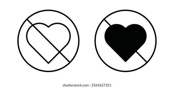 No love sign vector in black and red colors