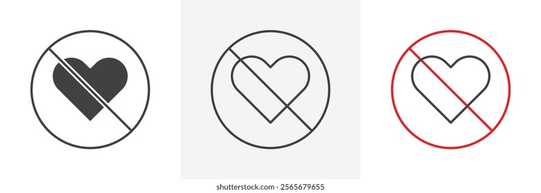 No love sign vector in black and colored versions