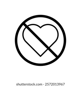 No love sign vector in black colors