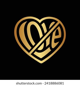 No Love Sign. Vector and Illustration.