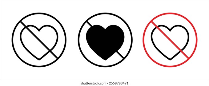 No love sign vector set